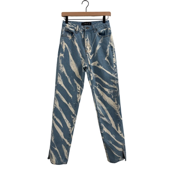 Lioness Denim with Cream Pattern Straight Leg Jeans - Picture 1 of 11